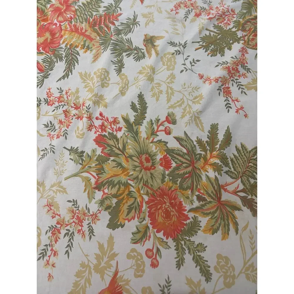 April Cornell Chrissy Floral Tablecloth 54”x54” Breakfast Square Cloth Ecru
